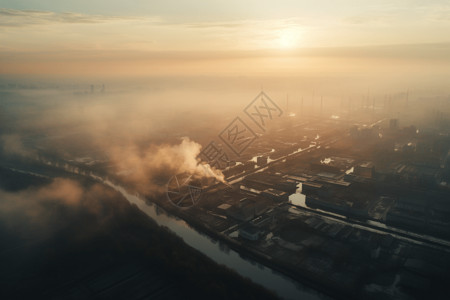 工业冶金厂排放污染图片