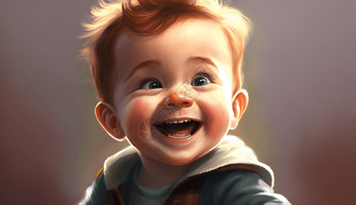 大笑的婴儿大笑的男孩插画