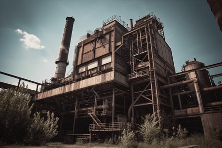 破旧的煤炭电厂图片