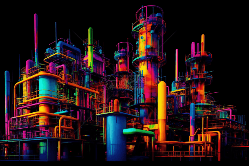 气化发电厂的抽象描绘图片
