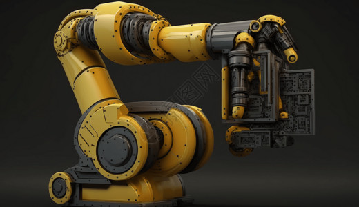 黄色金属机械臂背景图片