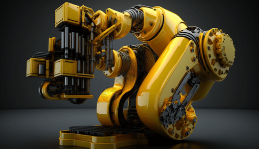 黄色工业机械臂背景图片