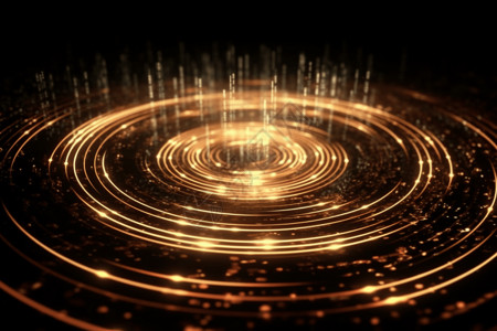 圆光环金色粒子设计图片