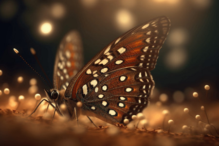 斑点花纹蝴蝶带有斑点的蝴蝶插画