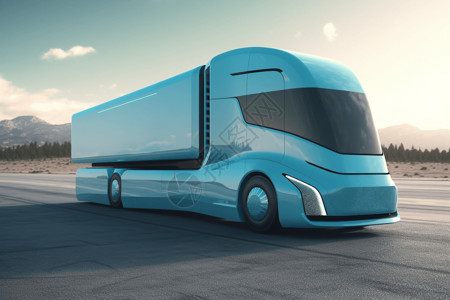科技风汽车未来运输卡车插画