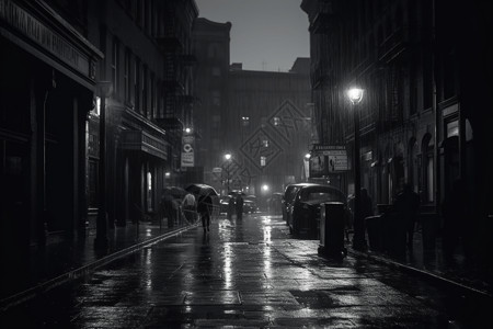 黑白风格街道图片