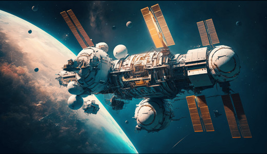 太空空间站背景图片