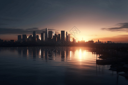 日出时的城市图片