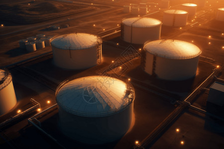炼油厂的大型储油罐背景图片