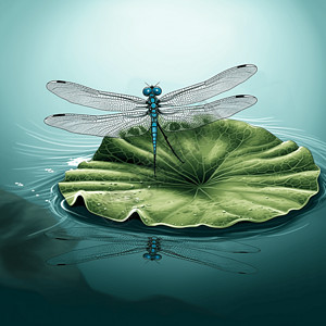 荷叶上的蜻蜓图片背景图片