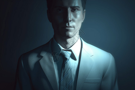 商务男人的3D肖像背景图片