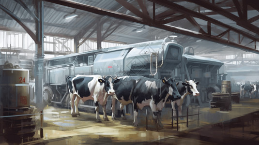 自动化奶牛养殖场图片