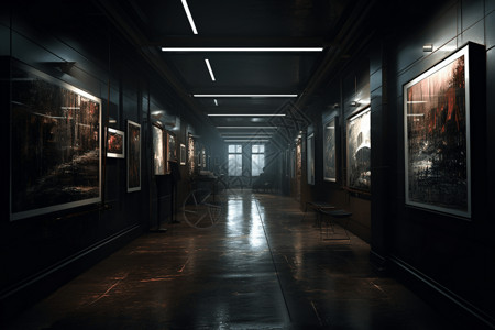 黑暗而神秘的走廊图片