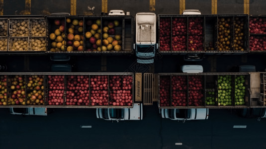 农产品运输停在码头的货车背景