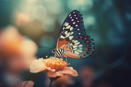 美丽的花蝴蝶背景图片