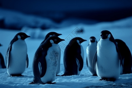北极的企鹅群图片