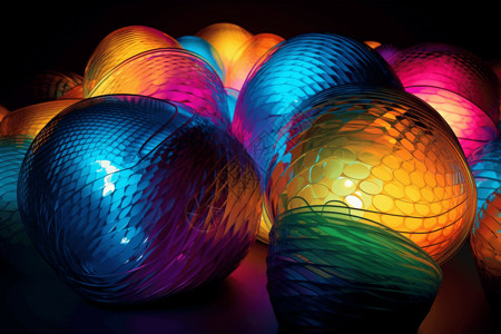 彩色塑料抽象的球体背景设计图片