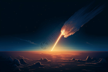 银河系行星世界末日彗星驶向地球的世界末日背景