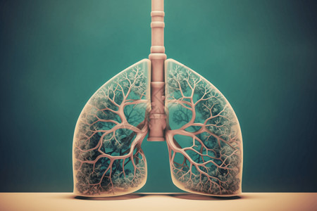 肺叶模拟肺部模型插画