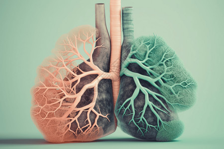 肺叶肺部模型插画