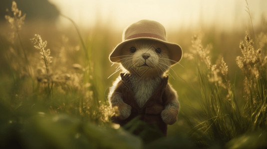 草丛里的小熊背景图片