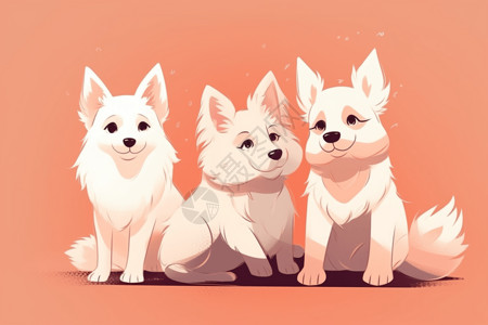 宠物犬可爱的卡通狗插画