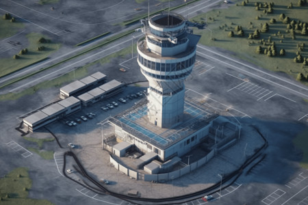 机场控制塔控制塔插画