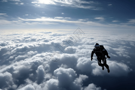 空中的跳伞运动员图片