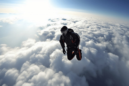 飞行中的跳伞运动员背景图片