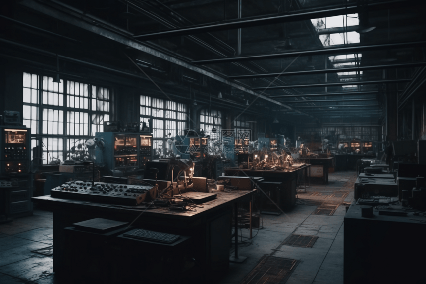 现代工厂的机器图片