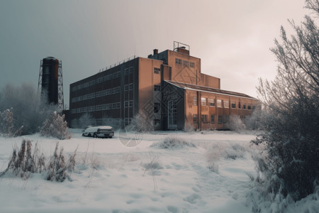 冬天的工业工厂图片