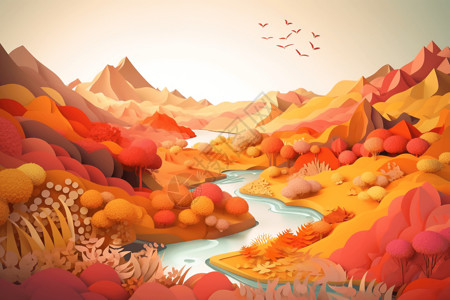 秋天山谷的美丽形象图片
