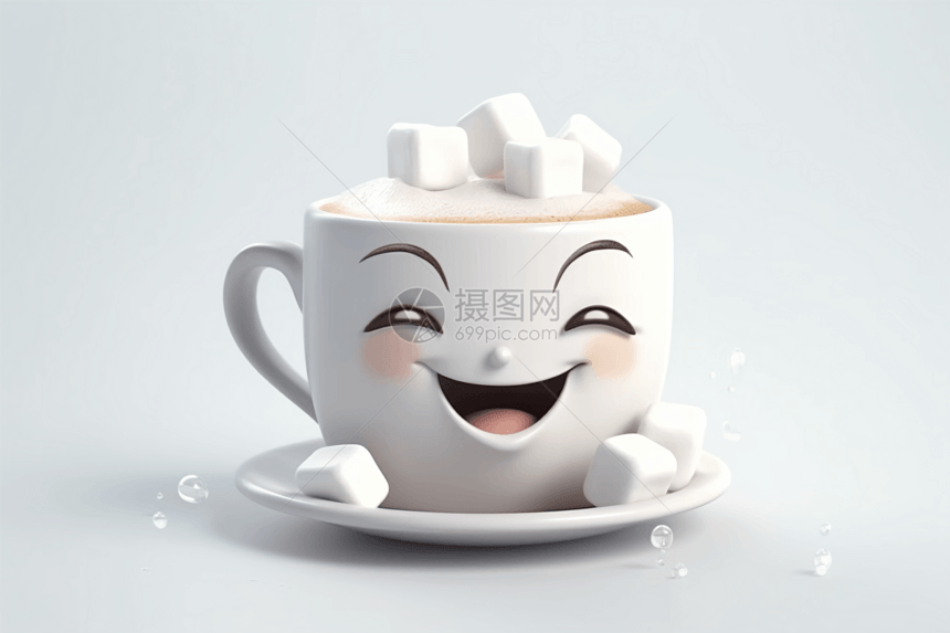 微笑的咖啡杯图片