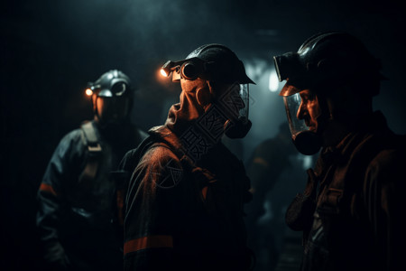 矿洞里的煤矿工人图片