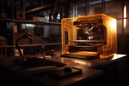 3D打印机工作的特写镜头图片