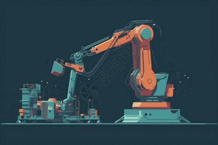 智能工业机器人工业机器人插画