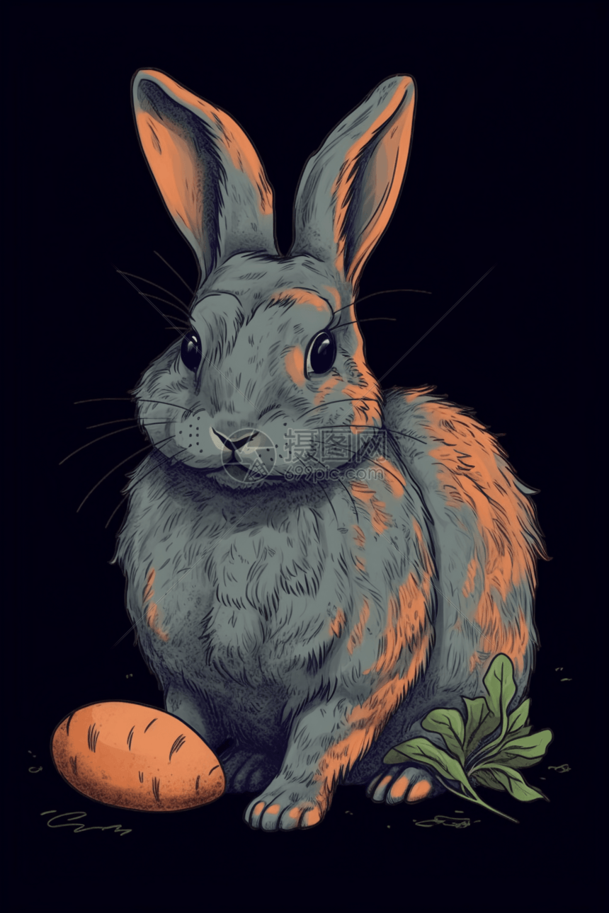 胡萝卜和兔子图片