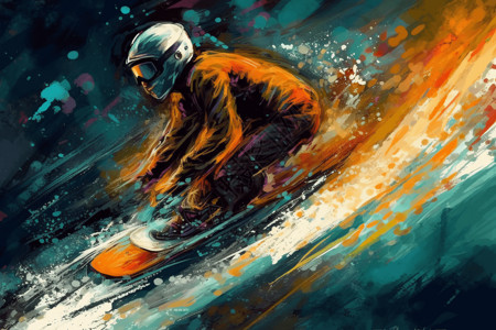 单板滑雪的运动员背景图片