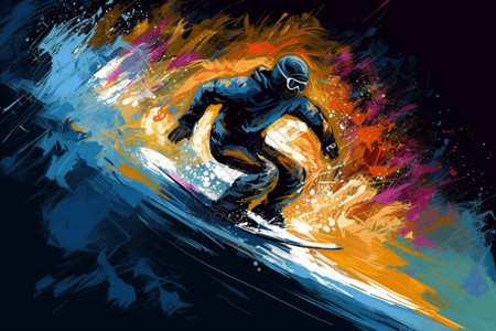 海上冲浪的运动员背景图片