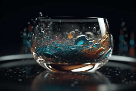 玻璃流体的3D动画图片