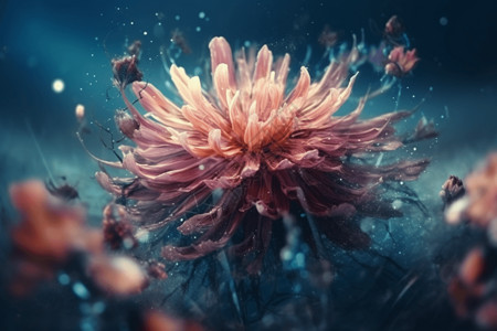梦幻虚拟花朵背景图片