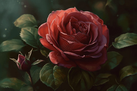 一朵绽放的玫瑰背景图片