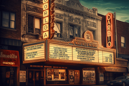 复古风格的电影院背景图片