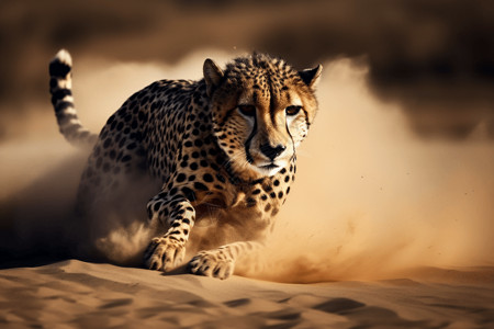 沙漠中凶狠的猎豹图片