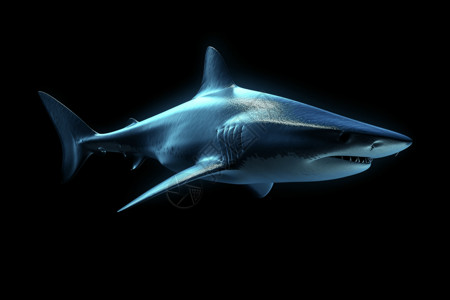 海底一条鱼逼真的鲨鱼图片设计图片