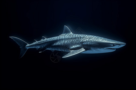 海底一条鱼鲨鱼图片设计图片