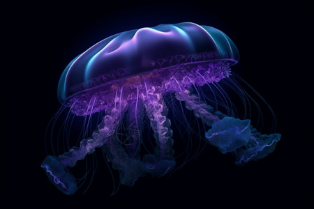 海底发光的水母背景图片