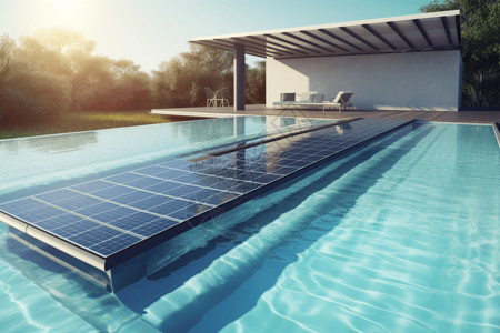 热水背景用于游泳池的太阳能热水系统设计图片