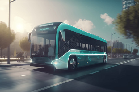 新能源大巴科技感新能源电车大巴设计图片