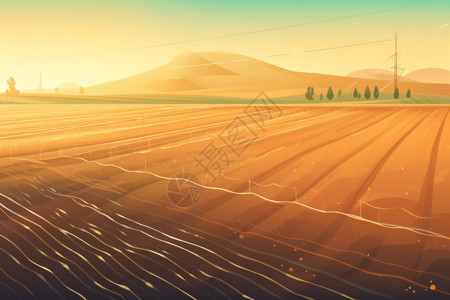灌溉系统地下管道农业智能灌溉系统插画